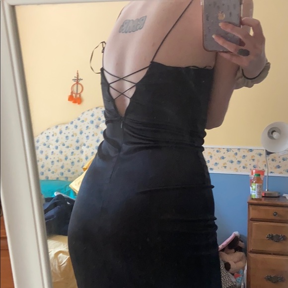 BLACK SILKY DRESS - Picture 2 of 3